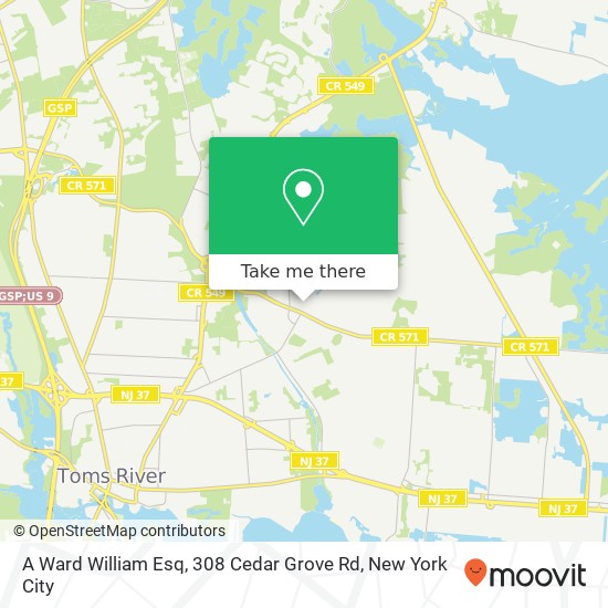 A Ward William Esq, 308 Cedar Grove Rd map
