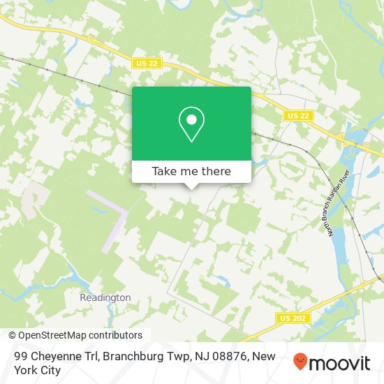 Mapa de 99 Cheyenne Trl, Branchburg Twp, NJ 08876