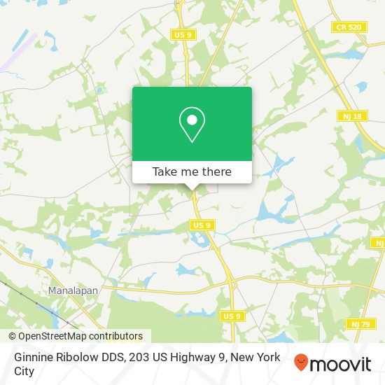 Ginnine Ribolow DDS, 203 US Highway 9 map