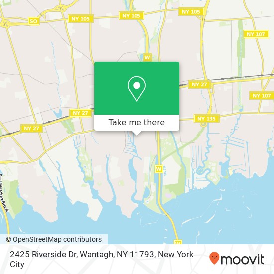 Mapa de 2425 Riverside Dr, Wantagh, NY 11793