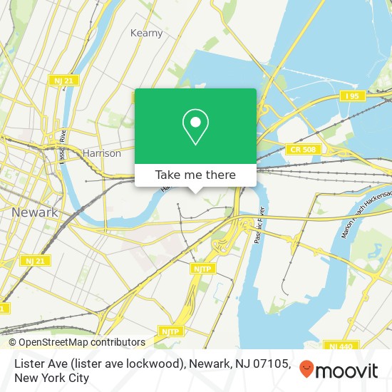 Mapa de Lister Ave (lister ave lockwood), Newark, NJ 07105