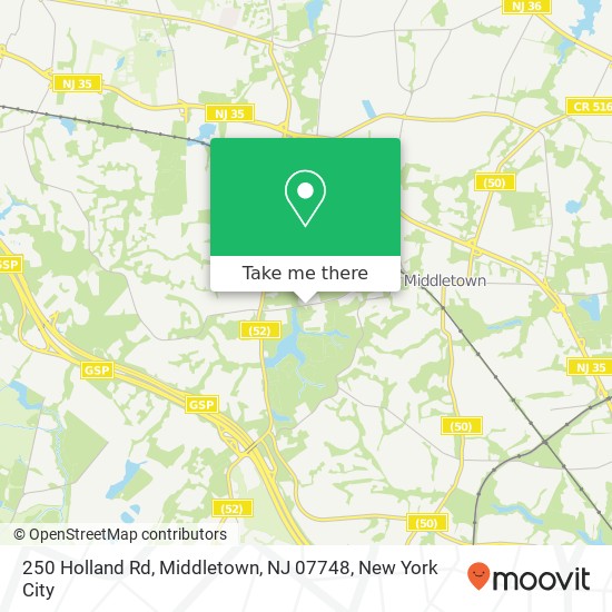Mapa de 250 Holland Rd, Middletown, NJ 07748