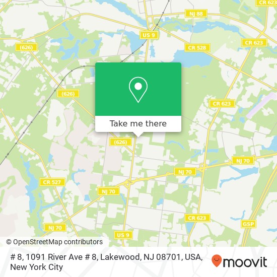 # 8, 1091 River Ave # 8, Lakewood, NJ 08701, USA map