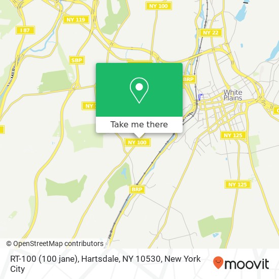 Mapa de RT-100 (100 jane), Hartsdale, NY 10530