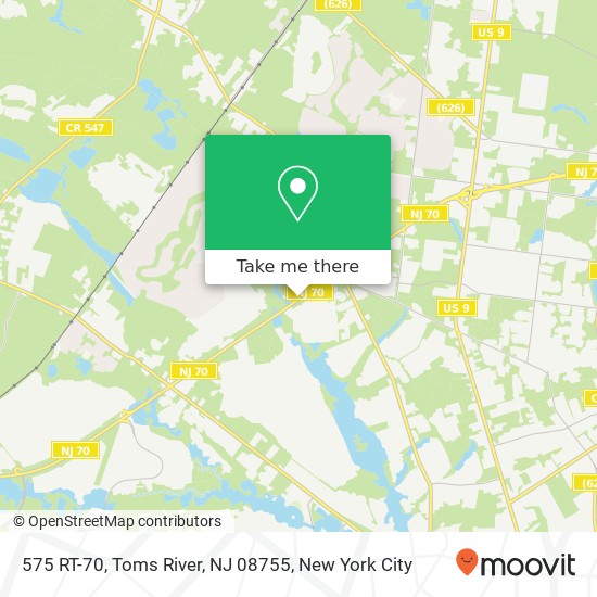 Mapa de 575 RT-70, Toms River, NJ 08755