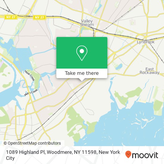 Mapa de 1089 Highland Pl, Woodmere, NY 11598