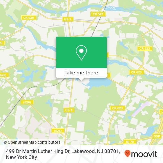 Mapa de 499 Dr Martin Luther King Dr, Lakewood, NJ 08701
