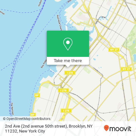 Mapa de 2nd Ave (2nd avenue 50th street), Brooklyn, NY 11232