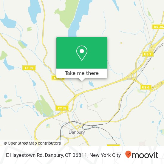 Mapa de E Hayestown Rd, Danbury, CT 06811