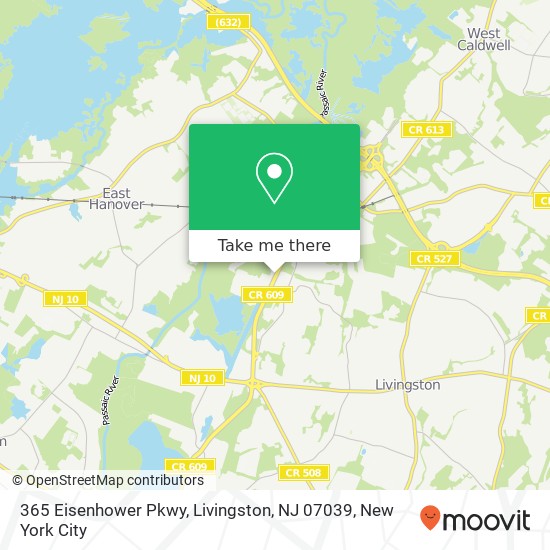 Mapa de 365 Eisenhower Pkwy, Livingston, NJ 07039