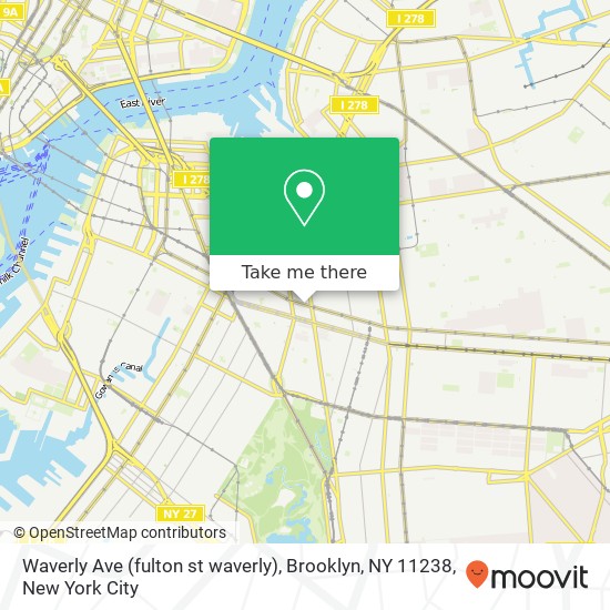 Mapa de Waverly Ave (fulton st waverly), Brooklyn, NY 11238