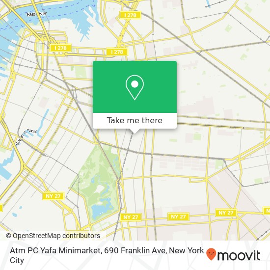 Mapa de Atm PC Yafa Minimarket, 690 Franklin Ave