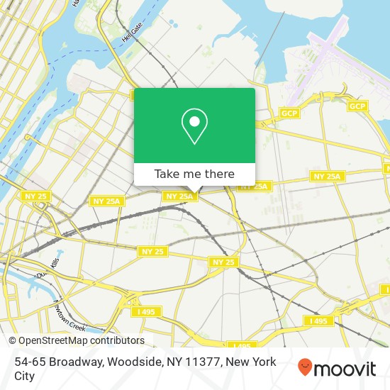 Mapa de 54-65 Broadway, Woodside, NY 11377