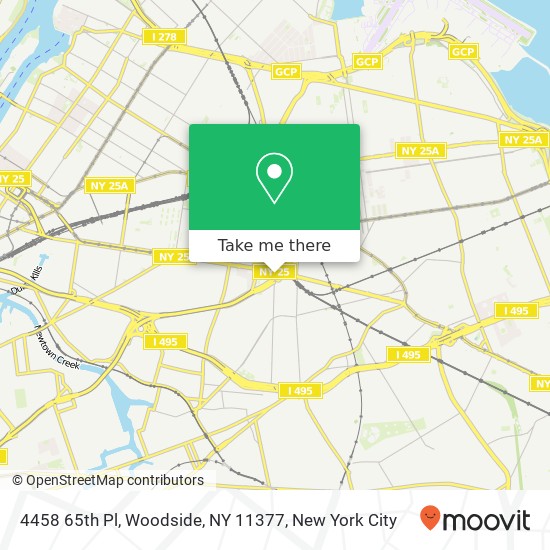 Mapa de 4458 65th Pl, Woodside, NY 11377