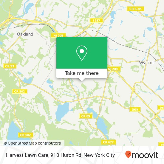 Mapa de Harvest Lawn Care, 910 Huron Rd