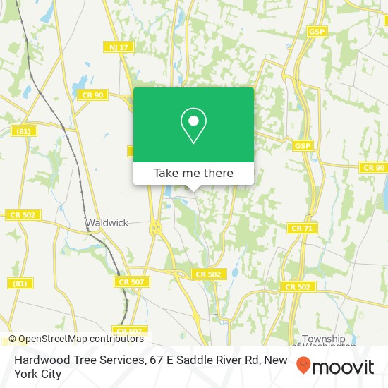 Mapa de Hardwood Tree Services, 67 E Saddle River Rd