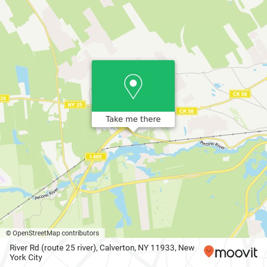 Mapa de River Rd (route 25 river), Calverton, NY 11933