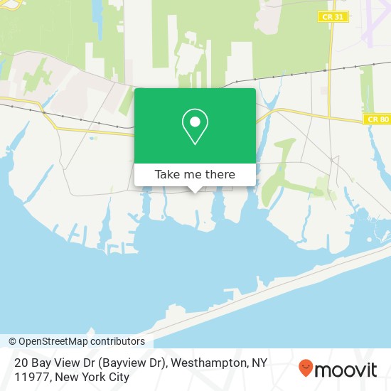 Mapa de 20 Bay View Dr (Bayview Dr), Westhampton, NY 11977