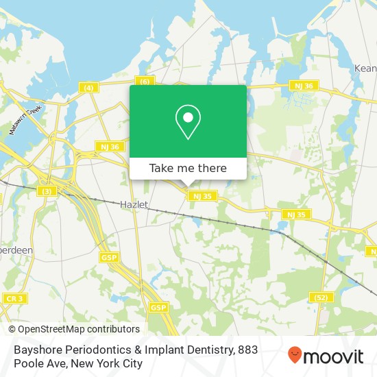 Mapa de Bayshore Periodontics & Implant Dentistry, 883 Poole Ave