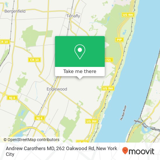Mapa de Andrew Carothers MD, 262 Oakwood Rd