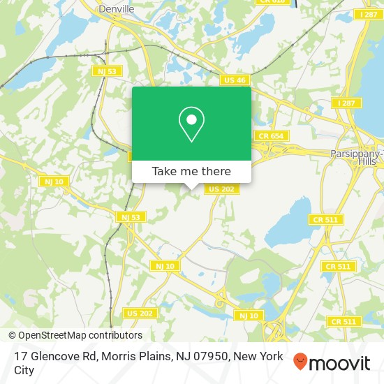 Mapa de 17 Glencove Rd, Morris Plains, NJ 07950