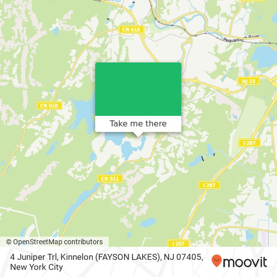 Mapa de 4 Juniper Trl, Kinnelon (FAYSON LAKES), NJ 07405