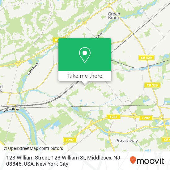 Mapa de 123 William Street, 123 William St, Middlesex, NJ 08846, USA