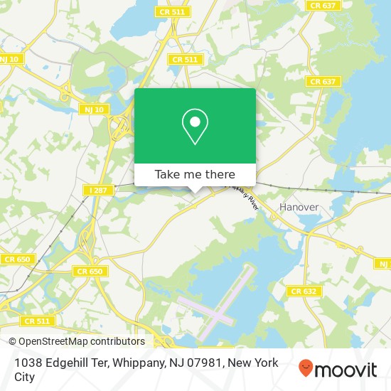 1038 Edgehill Ter, Whippany, NJ 07981 map