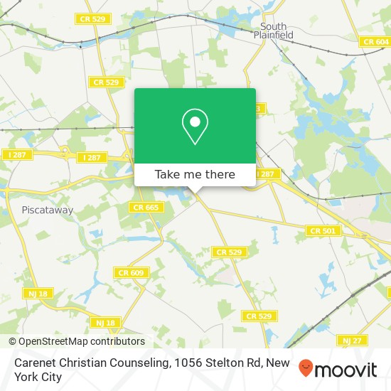 Carenet Christian Counseling, 1056 Stelton Rd map