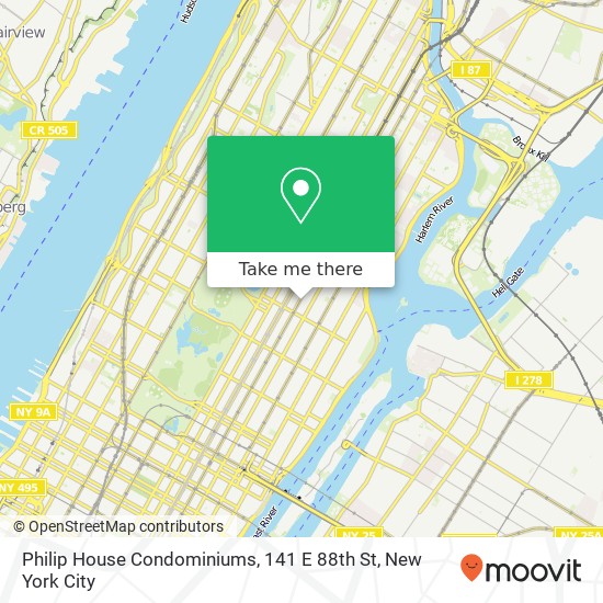 Mapa de Philip House Condominiums, 141 E 88th St