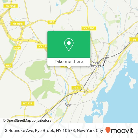 Mapa de 3 Roanoke Ave, Rye Brook, NY 10573