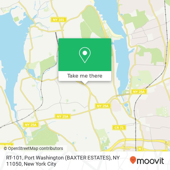 Mapa de RT-101, Port Washington (BAXTER ESTATES), NY 11050