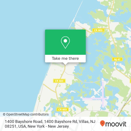 1400 Bayshore Road, 1400 Bayshore Rd, Villas, NJ 08251, USA map
