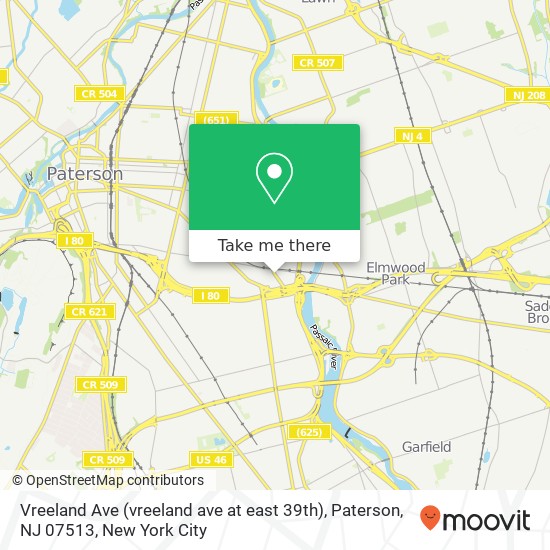 Mapa de Vreeland Ave (vreeland ave at east 39th), Paterson, NJ 07513