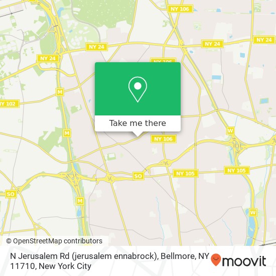 Mapa de N Jerusalem Rd (jerusalem ennabrock), Bellmore, NY 11710