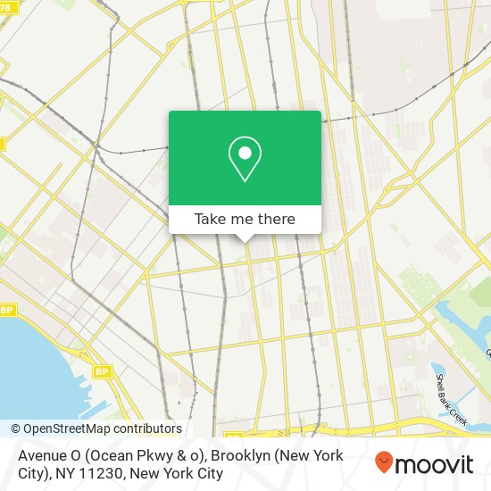 Mapa de Avenue O (Ocean Pkwy & o), Brooklyn (New York City), NY 11230