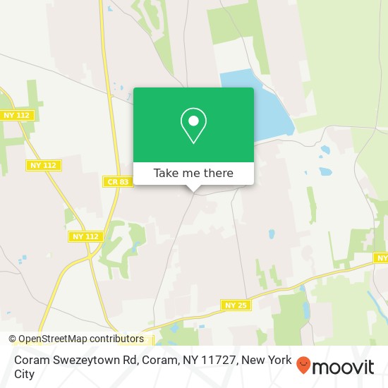 Mapa de Coram Swezeytown Rd, Coram, NY 11727