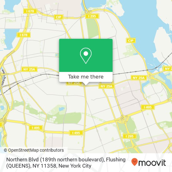 Northern Blvd (189th northern boulevard), Flushing (QUEENS), NY 11358 map