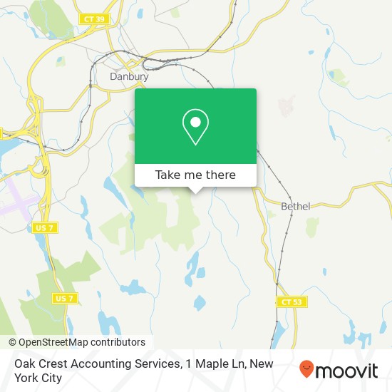 Mapa de Oak Crest Accounting Services, 1 Maple Ln