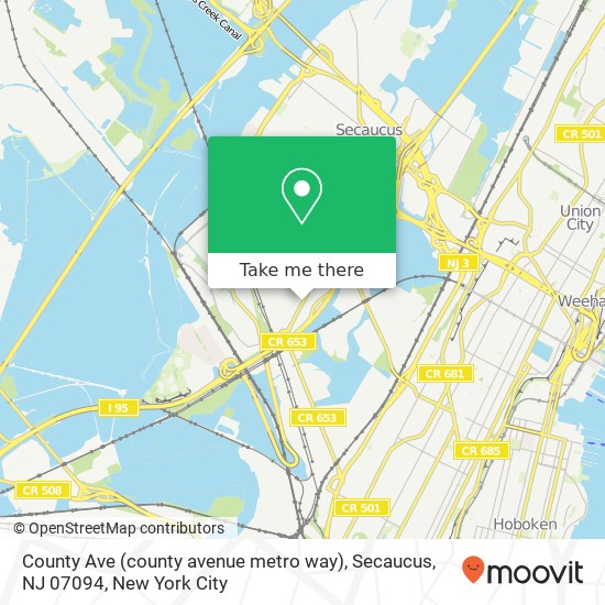 County Ave (county avenue metro way), Secaucus, NJ 07094 map