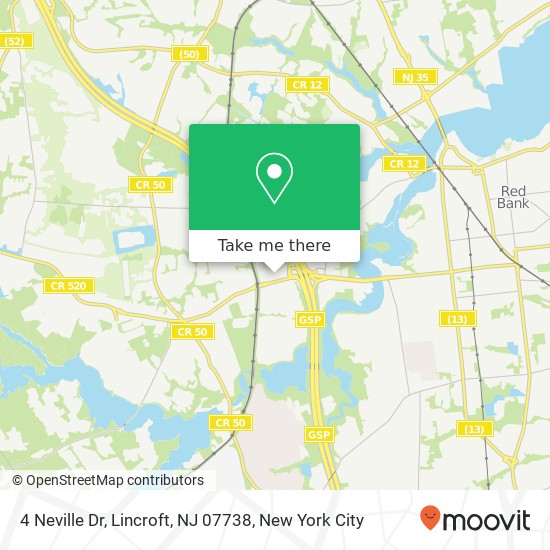 Mapa de 4 Neville Dr, Lincroft, NJ 07738