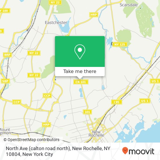 Mapa de North Ave (calton road north), New Rochelle, NY 10804
