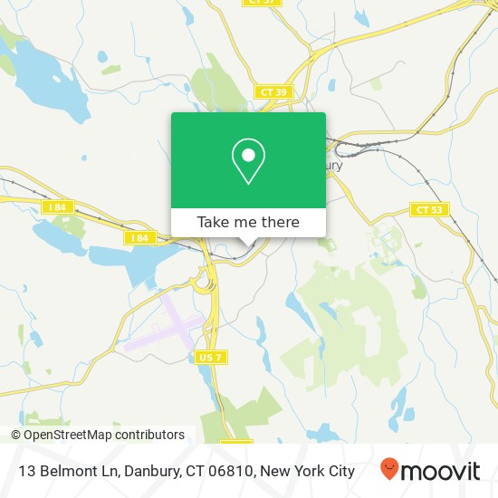 Mapa de 13 Belmont Ln, Danbury, CT 06810