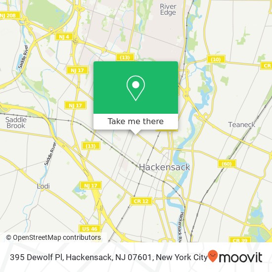 395 Dewolf Pl, Hackensack, NJ 07601 map