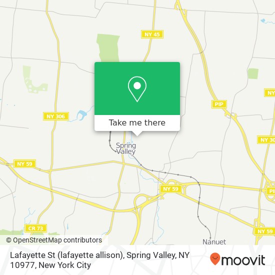 Lafayette St (lafayette allison), Spring Valley, NY 10977 map