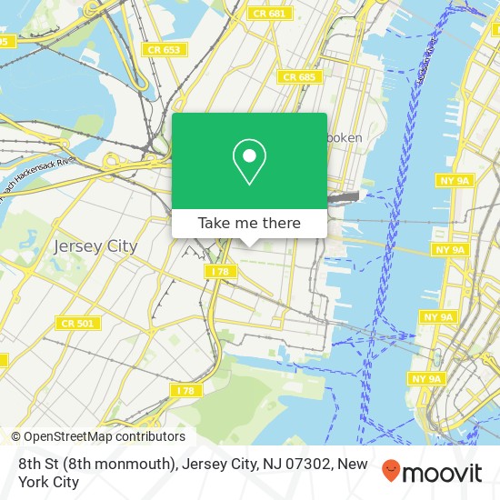 8th St (8th monmouth), Jersey City, NJ 07302 map