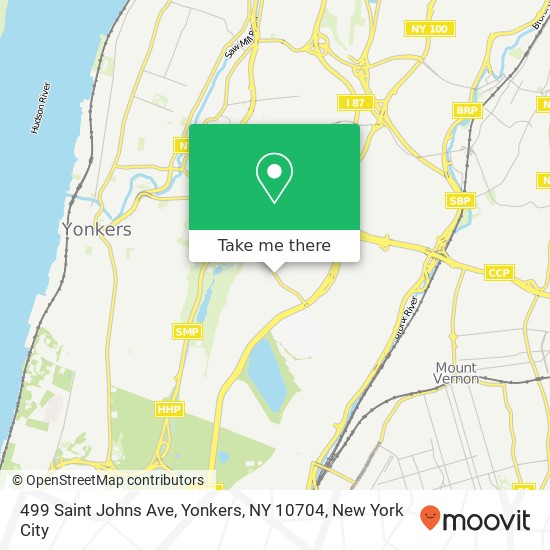 Mapa de 499 Saint Johns Ave, Yonkers, NY 10704