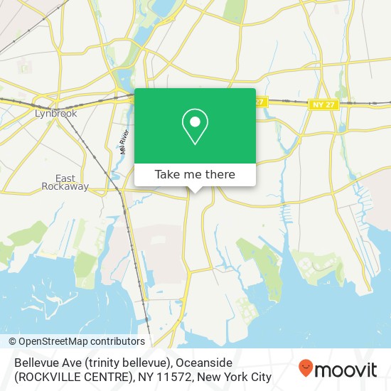 Mapa de Bellevue Ave (trinity bellevue), Oceanside (ROCKVILLE CENTRE), NY 11572