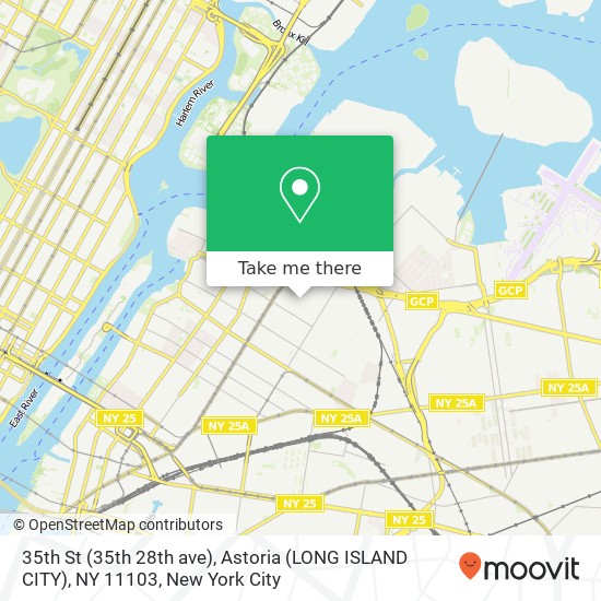 Mapa de 35th St (35th 28th ave), Astoria (LONG ISLAND CITY), NY 11103