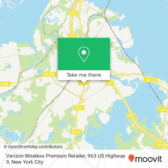 Mapa de Verizon Wireless Premium Retailer, 963 US Highway 9